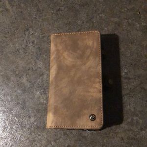 Suede Brown Wallet iPhone Case